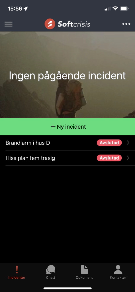Krisappens översiktssida